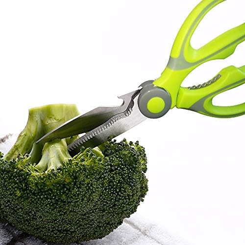 Kitchen Shears, Acelone Premium Heavy Duty Shears Ultra Sharp Stainless Steel Multi-function Kitchen Scissors for Chicken/Poultry/Fish/Meat/Vegetables/Herbs/BBQ… (Light Green) (Pack of 2)