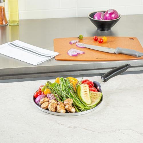 Restaurantware Nonstick Griddle 1 Count 10 x 10 Inch Aluminum Nonstick Frying Griddle With Bakelite Handle - Square Frying Pan With Even Heating - Black Cooking Surface For Home Kitchens