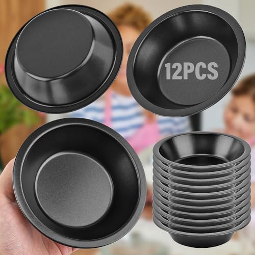 12pcs Mini Pie Pans 5 Inch - Reusable Round Pie Tins - Nonstick