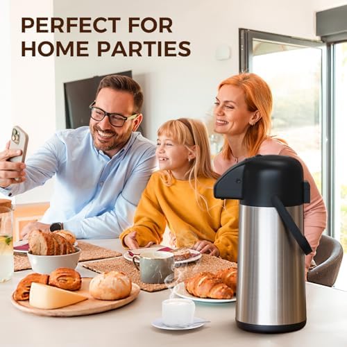 Coffee Carafe for Keeping Hot, 85OZ Airpot Coffee Dispenser with Pump