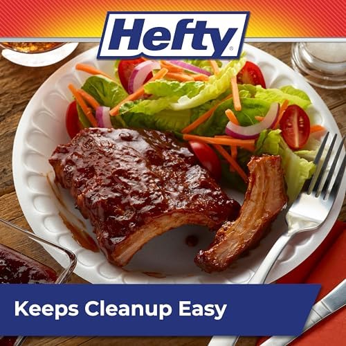 Hefty Everyday 9 Inch Foam Plates,White,45 Count (Pack of 12)