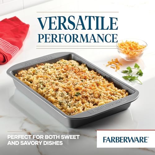 Farberware Nonstick Bakeware Baking Pan/Nonstick Cake Pan,Rectangle - 9 Inch x 13 Inch,Gray,(Pack of 6)
