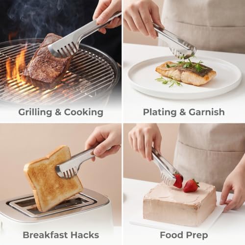 2 Pcs Salad Tongs for Serving 9.4 inch Non-slip & Easy Grip Salad Scissors