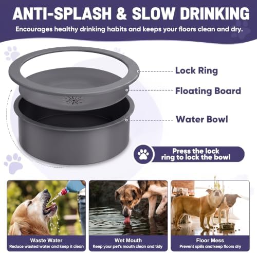 XIAZ Elevated Dog Bowls Large Breed Raised Dogs Bowl Stand Large/Medium Sized Dog Slow Feeder Dogs Bowls Food Water Stands 5 Heights Adjustable 9/11/12/14in Pet Feeder Dish Station