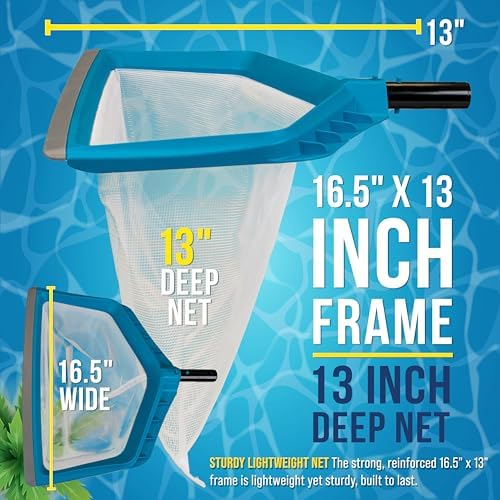 U.S. Pool Supply Pool Skimmer Net - Leaf Rake Fine Mesh Pool Skimmer Net