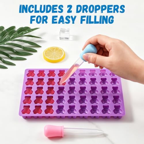 4 Pack Large Gummy Bear Molds Candy Molds - 3 Inch Gummy Silicone Molds