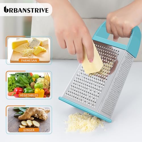 Cheese Grater With Container Box Grater Stainless Steel Kitchen Blue