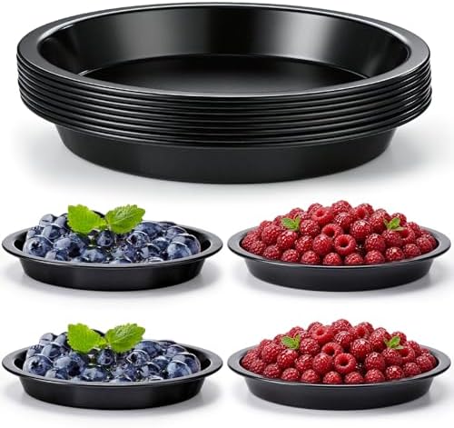 8 Pcs Pie Tins, 6 Inch Round Pans, Black