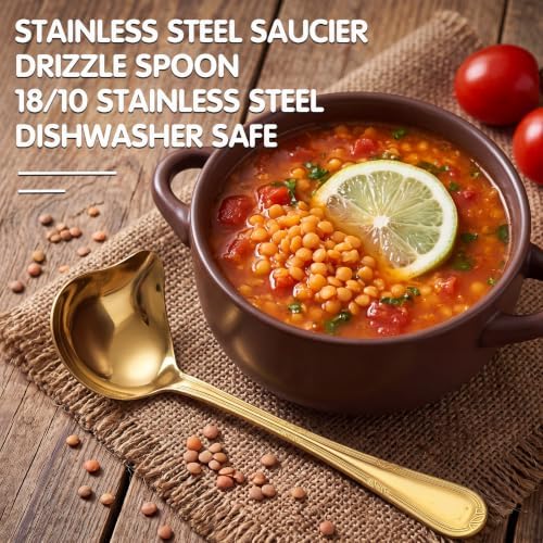 Patelai 2 Pcs Small Ladle Gravy Spoon Drizzle Spoon 1 oz Stainless Steel