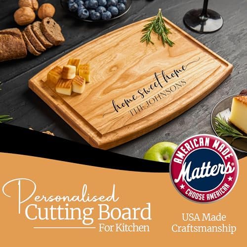 Personalized Cutting Board with Display Stand – Custom Engraved Charcuterie Board, Ideal Gift for Wedding, Housewarming, Bridal Shower, Anniversary, Birthday, Mom & Couples, Valentines Day Gifts