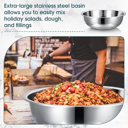 Nuogo 4 Pcs Stainless Steel Mixing Bowls Large for Salad, 18 Inch 16 Qt