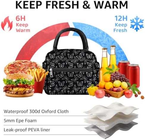 Lunch Bag Women Stylish Quilted Lunch Boxes for Adult Fit and Fresh Cooler Insulated Lunchbox for Work Cute Small 11 Liters Compact Lunchbag Waterproof