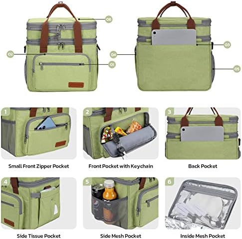 Maelstrom 23L Insulated Lunch Box, Expandable Double Deck Cooler Bag