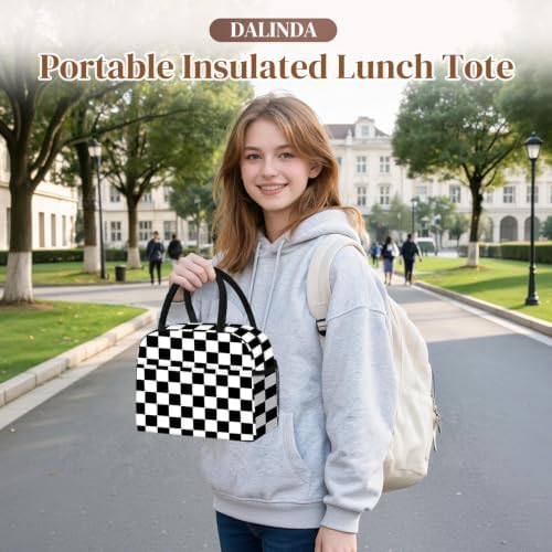 DALINDA Lunch Bag Lunch Box for Women Men, Insulated Lunch Bags Water-Resistant Cute Cooler Lunch Tote Bag, Reusable Large Capacity for Work Travel Picnic