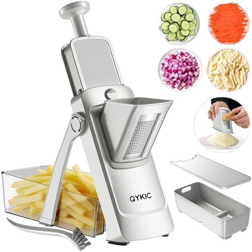QYKIC Mandoline Slicer for Kitchen, Adjustable 0.1-8mm (S4 Sliver)