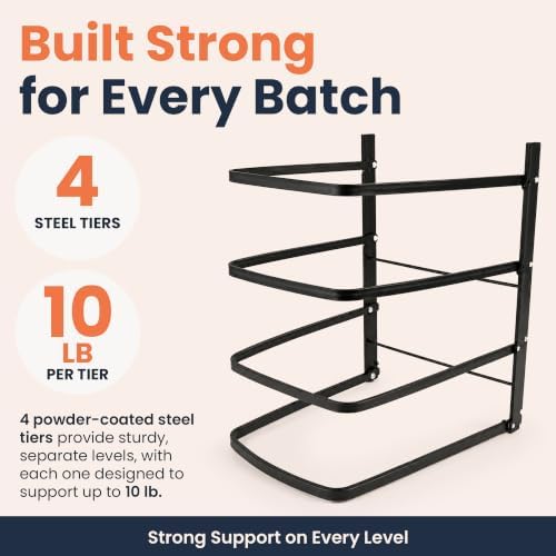 Linden Sweden Metal Baker’s Cooling Rack - Cooling Racks for Cooking and Baking - Storage for Craft and Baking Supplies - Collapsible Racks for Pizza Stones, Cookie Sheets, Pans - 22x 10x 1 Inches
