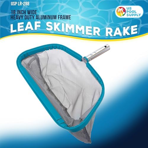 U.S. Pool Supply Pool Skimmer Net - Heavy Duty 18" Pool Net Skimmer Rake
