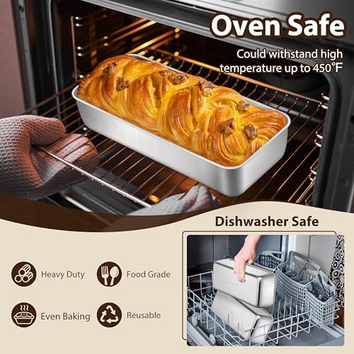 P&P CHEF Bread Loaf Pan, Stainless Steel Large Loaf Pans for Baking, 2Pcs