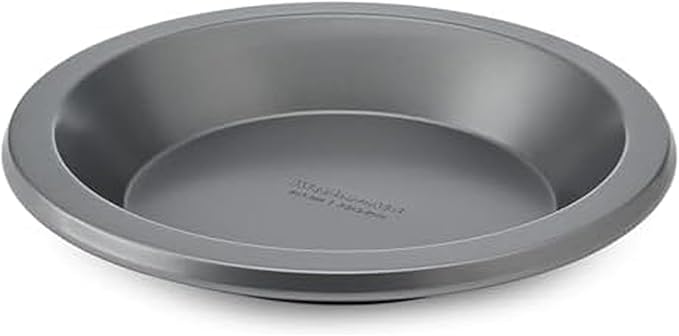 KitchenAid Nonstick Swiss Engineered Aluminized Steel Pie Plate, Dishwasher Safe, Contour Silver, 9 Inch