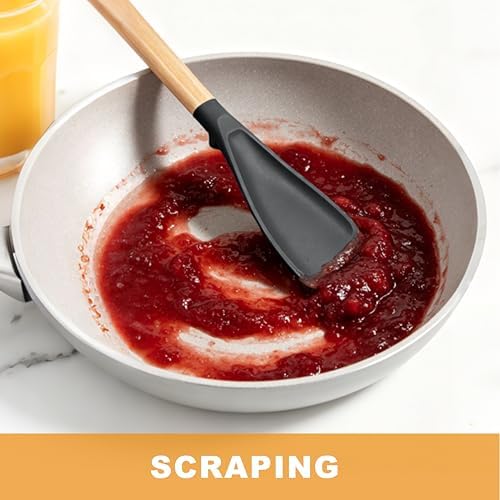 2 Pack Silicone Cooking Spoon for Nonstick Cookware, Silicone Spatula Spoon