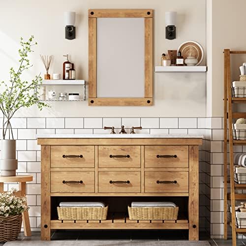 QEEIG Bathroom Shelves Over Toilet Wall Mounted (White, Set of 2, 15.7")
