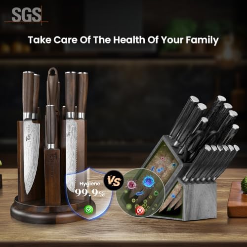 SYOKAMI 14-Piece Kitchen Knife Set with Magnetic Block, New for 2026
