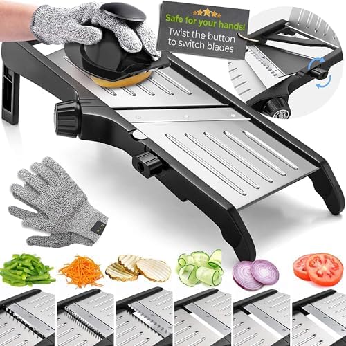 Gramercy Adjustable Mandoline Waffle Slicer for Kitchen, 24 Slice Settings