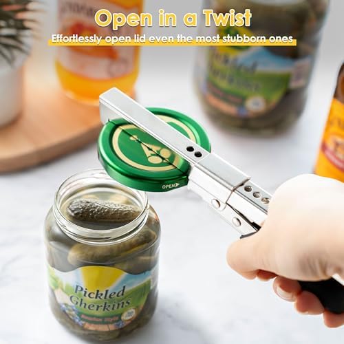 Dreyoo 2 Pack Adjustable Jar Can Opener for Seniors Weak Hands, 7.5 Inch