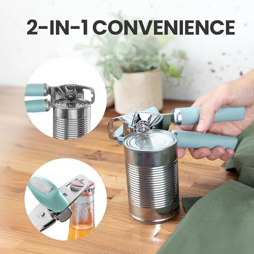 Zulay Kitchen Manual Can Opener Heavy Duty Patented Stainless Steel, Mint