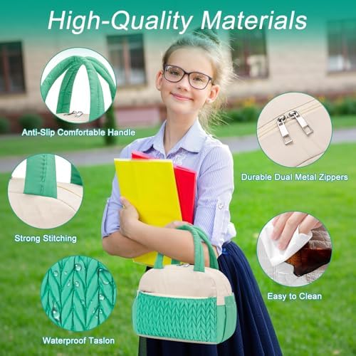 Coobiiya Lunch Box Lunch Bag for Women Men,Reusable Cute Lunch Pail bag,Leakproof,Insulated LunchBox Tote Compact 10L, Cooler Lunch Container for Work Travel Office