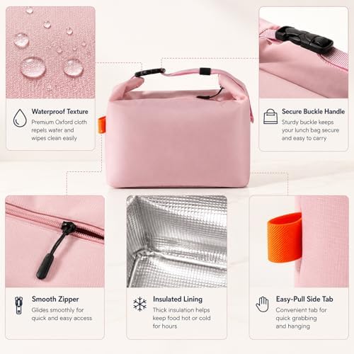 Insulated Lunch Bag For Women, Reusable Lunch Box Tote Bags