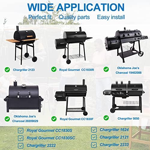 Uniflasy 15.75" - 27.56" Adjustable Ash Pan Replacement for Chargriller 5050 1224 5072 5650 2121 E1224 3001 5252 2123 1324, Fit Oklahoma Joe's, Royal Gourmet, Charbroil Replacement Part Grill Grate