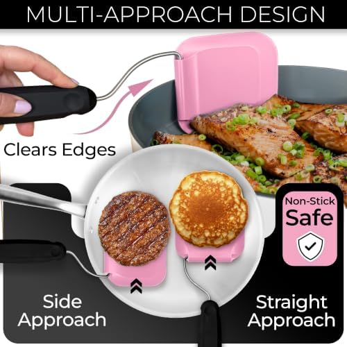 Adjustable Angle Spatula PPSU Material – Flexible Cooking Egg Flipper & Fish Spatula for Pancakes & Indoor Griddles – Swappable Heat-Resistant Thin Heads Spatula - Non-Stick Cookware Safe