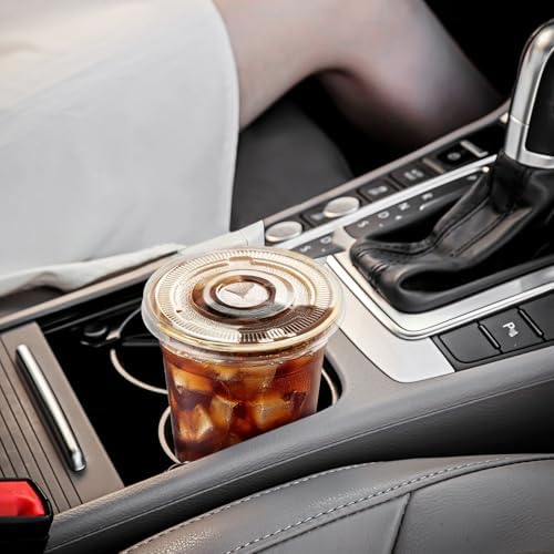 100 Pack 12 oz Plastic Cups, Clear Disposable Iced Coffee Cups