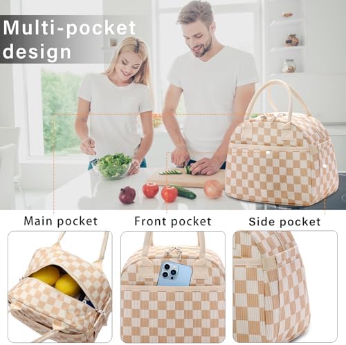 Carry bloom Lunch Box for Women, Insulated Lunch Bag Cute Corduroy Lunchbag
