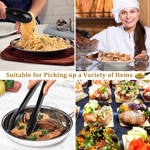 Mwellewm 40 Pcs Plastic Tongs for Serving Bulk 9 Inch Serving Disposable Tongs, Plastic Serving Utensils, Heavy Duty Salad Tongs for Kitchen Buffets BBQ Events Catering (Pack of 2)