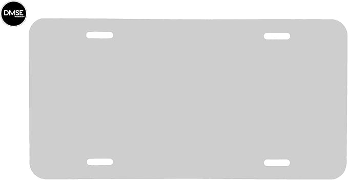 DMSE Blank License Plate, 0.025 Thickness/0.5mm - US/Canada Size 12x6, Aluminium Vanity License Plate for Design Work, Custom Car Tag (White)