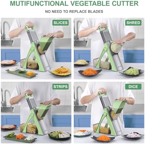 All in 1 Upgraded Version Safe Mandoline Slicer for Kitchen, Veggie Slicer