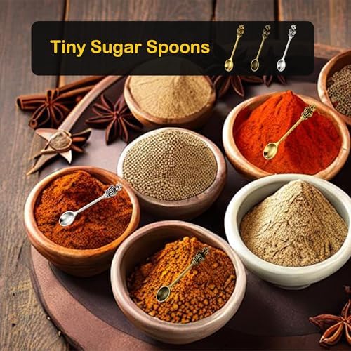 12-Pack Mini Spoons Metal Tiny Shovels 2.19-Inch Small Medicine Spoon