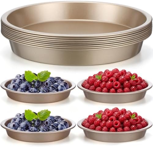 8 Pcs Pie Tins, 9 Inch Round Pans, Golden