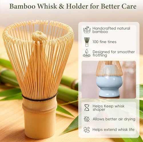 Matcha Whisk Set with Ceramic Bowl & Bamboo Chasen