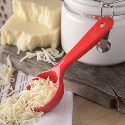 Carlisle FoodService Products Measure Miser Solid Measuring Spoon with Short Handle, 2 Ounces, Red, 1 Count (Pack of 4)