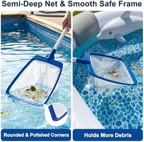 POOLAZA Hot Tub Pool Skimmer Net with 35" Aluminum Handle, Ultra Fine Mesh