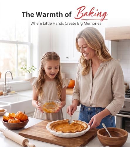 Lareina 9 Inch Ceramic Pie Pan, 36oz Pie Plate for Baking with Recipe Book