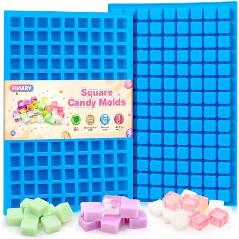 Square Silicone Candy Molds - Mini Silicone Molds for Hard Candy, Chocolate, Gummy, Caramel, Ganache, Ice Cubes