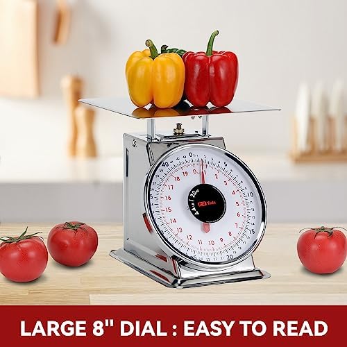 Tada 44 LBS Stainless Steel Heavy Duty Mechanical Kitchen and Food Scale