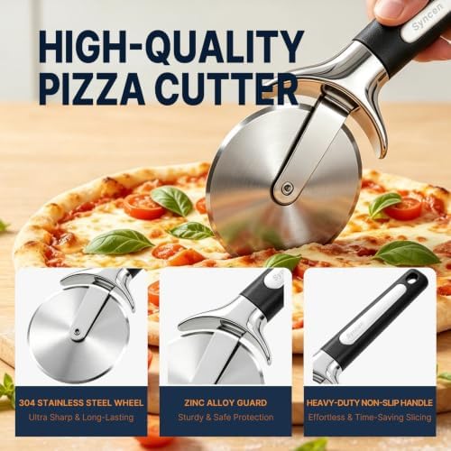Heavy Duty Pizza Cutter Wheel, Stainless Steel Sharp Pizza Slicer