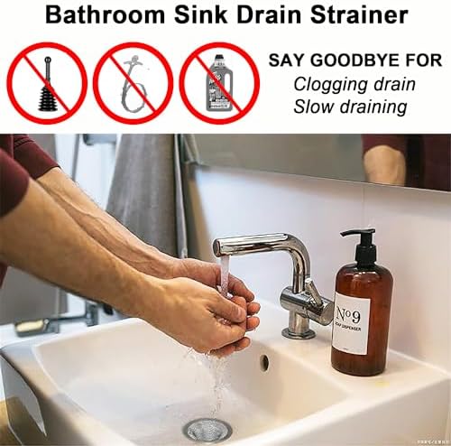 Seatery 2.75" Top / 1.0" Basket Bathtub Drain Strainers, Bathroom Sink Strainers, Shower Drain Hair Catcher, Drain Strainer for Laundry, Mop Pool, Utility, Slop, RV Sink, Stainless Steel, Pack-6