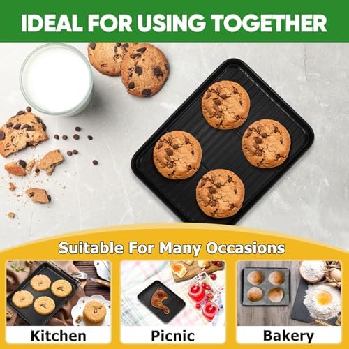 P&P CHEF Nonstick Baking Oven Pan with Rack for Cookie, 9.3 x 7 Inch