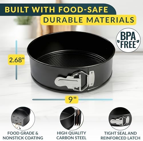 Cheesecake Pan 9" Carbon Steel With Removable Bottom – Leakproof Design